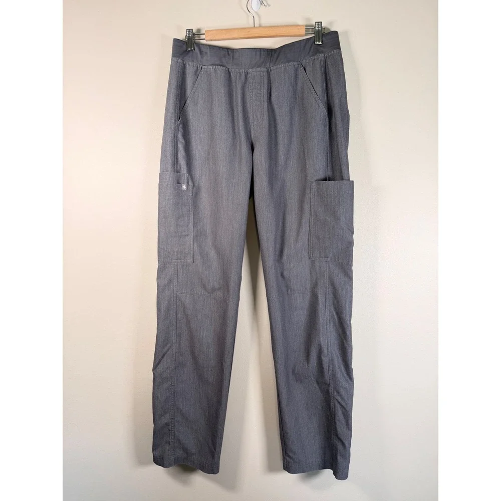Figs Technical Collection T2001 Grey Cargo Scrub Pants Mens Large L Heathered